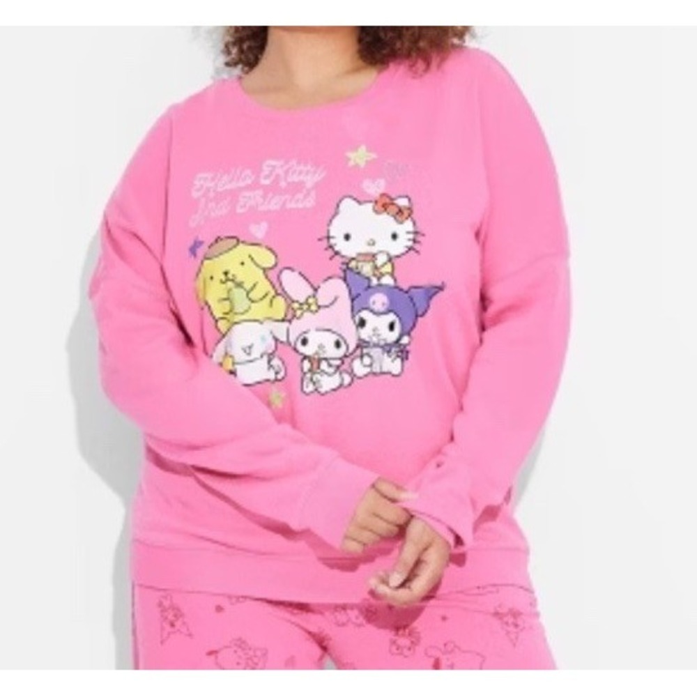 HELLO KITTY‎ and FRIENDS Sanrio Women's XL Pink Fleece Sweatshirt